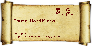 Pautz Honória névjegykártya